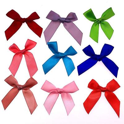 China 50pcs/bag 15mm Plain Satin Ribbon Tails Bows Wedding Invites Decorations Embellishments Crafts For Cardmaking Hair Bow for sale