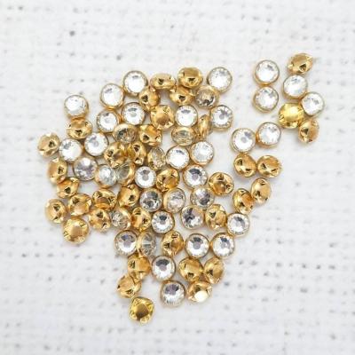 China 50pcs/bag Washable 4mm 5mm Round Silver Clear Sparkle Crystal Tiny Buttons Baby Fancy Mini Faux Diamond Sewing Doll Clothes Accessories for sale