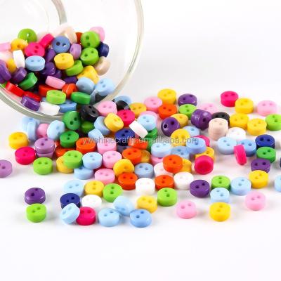 China 250pcs/bag 6mm Mini Tiny Buttons Sewing Accessories Resin Doll Dressing Accessories Washable Scrapbooking DIY Round Embellishments for sale