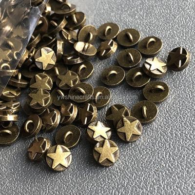 China 50pcs/bag 5mm Washable Metal Mini Round Star Shank Buttons Tiny Baby - Doll Clothes DIY Sewing Opens Scrapbooking Accessories for sale