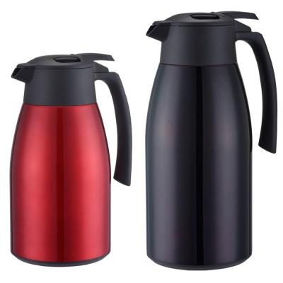 China 1500ml 2000ml Stainless Steel Moka Pot Double Wall Thermal Coffee Tea Pot Insulated for sale