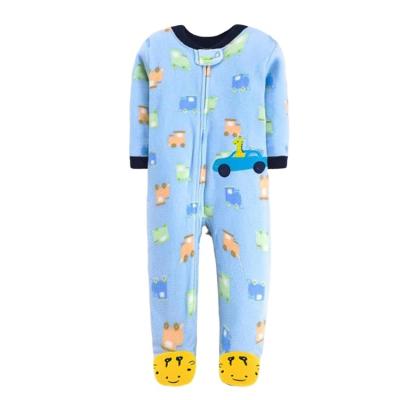 China Baby Boy Cotton Sleepsuit Onsie Winter Solid Infant Footed Overalls Long Sleeve Thermal Unisex Pajamas for sale