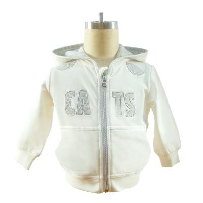 China Wholesale 2 To 10 Years Autumn Winter Children Breathable 100% Cotton Cute Animal Cat Kids White Hoodie for sale