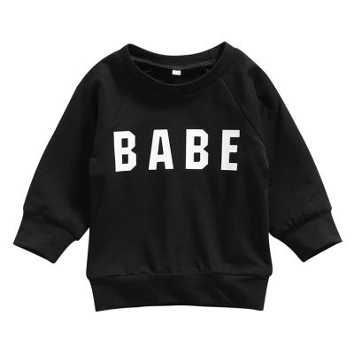 China Baby Letter Printed Girl Boys Winter Causal Clothes Long Sleeve Breathable Baby Toddler Sweatshirt Pullover for sale