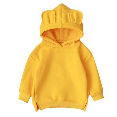 China Breathable Kids Cotton Plain Hoodie Tops Blank Pullover Sweatshirt Cropped Kids Boys Girls Hoodies for sale