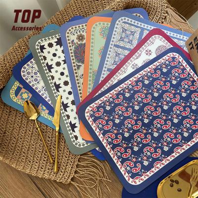 China Retro Minimalist American High Quality Leather Light Luxury Place Mats Home Printed Place Mats for sale