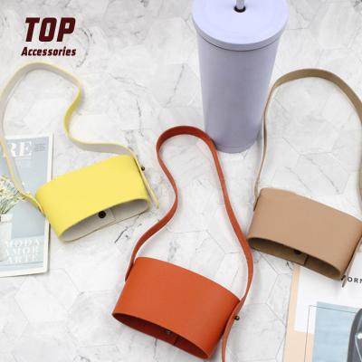 China Contemporary Wholesale Fashion Glass Mug With Sleeve Hot Drinks And Milk Tea Leather Cup Sleeves for sale