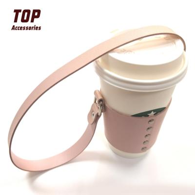 China Factory Price Minimalist PU Leather Hot And Iced Coffee Cup Insulator Sleeves for sale