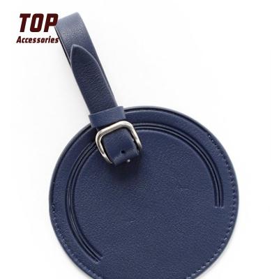 China Gathering Wholesale PU Leather Luggage Bag Tag With Customized Embossed Logo Custom for sale