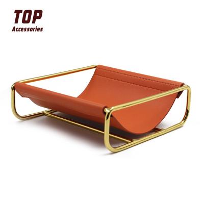 China Decor Trays For Homes Creative Leather Coin Trays Leather Decor Storage Trays For Homes for sale