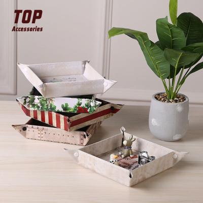 China Square Tray Best Selling Vintage Cosmetics Leather Trays Square Trays for Home for sale