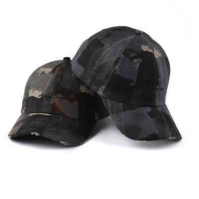 China JOINT New Design Ripped Dad Hat, Simple Embroidery Distressed Baseball Cap for sale