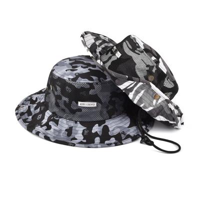 China Wholesale Custom Outdoor Sun Bucket Folding Image Camouflage Camouflage Hat Streetwear Custom Made Fisherman for sale