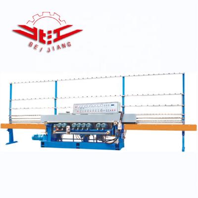 China Manual 9 Motor Glass Making Hotels Automatic Installation Straight Line Glass Edge Beveling Polishing Machine for sale