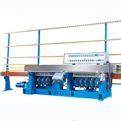 China Building Material Stores BEIJIANG Vertical Straight Line 9 Motors 45 Angle Polisher Glass Edger Processing Flat Glass Polishing Edger Machine for sale