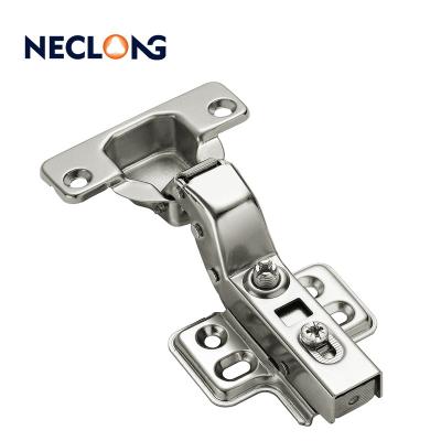 China Modern Direct Deal Hydraulic Cabinet Door Hinge Furniture Hardware 4 Hole Clip On Soft Closing Hinge Nickel Plated for sale