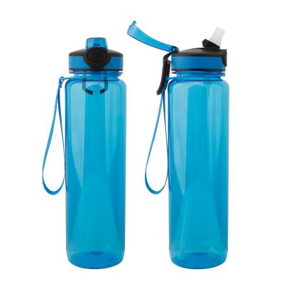 China Viable Water Bottle With Time Marker, 32oz Sports Water Bottle Motivation Strainer With Straw Brush-Leakproof BPA Free for sale