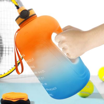 China 1 Gallon Motivational Jug Viable Water Bottle BPA Free Plastic Water Bottle One With Handle Color Gallon Water Bottle Wholesale for sale