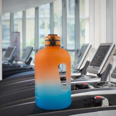 China Factory Direct Wholesale 1 Gallon Fitness Sports Motivational Water Bottle Viable With Time Marker With Straw And Handle for sale