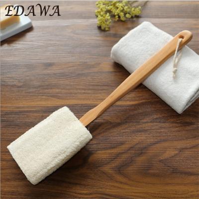 China EXFOLIATE 100% Natural Ingredient Wooden Handle Bath Body Loofah Brush for sale