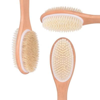 China All Natural Long Handle Double Sided Bath Body Brush Silicone Body Brush for sale