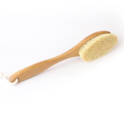 China 100% Natural Wooden Long Handle Bamboo Body Back Sweep Scrubber Blood Body Massage Wooden Exfoliate Brush for sale