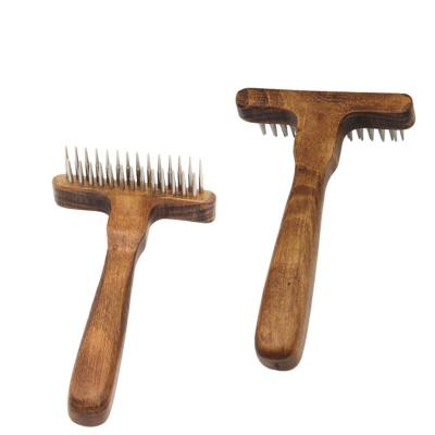 China Wholesale Compact Luxury Pet Brush Custom Logo Solid Wood Cleaning Pet Brush for sale