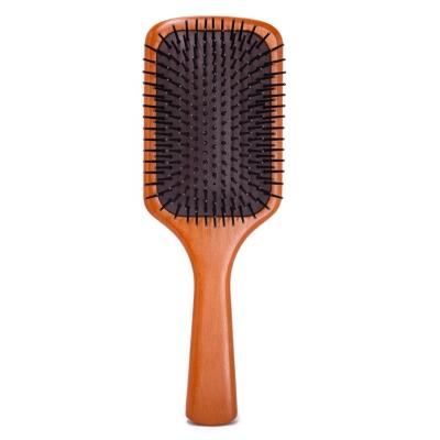 China Beautiful Wooden Vintage Hair Brush Paddle Hair Detangler Brush Nondisposable for sale