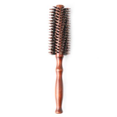 China Best Price Wooden Color Round Hair Straightening Broom Hair Dryer Brush Tool for sale