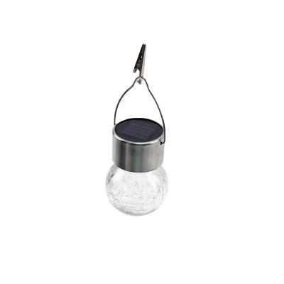 China Outdoor Hanging Garden Decor Crackle Lights Solar Glass Ball Solar Jar Lantern for sale