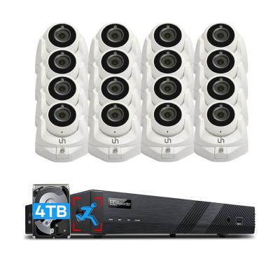 China NIGHT VISION UIN 16CH 4K POE NVR Kit 8MP Outdoor IP66 Dome IP Camera 4T HDD CCTV System Waterproof for sale