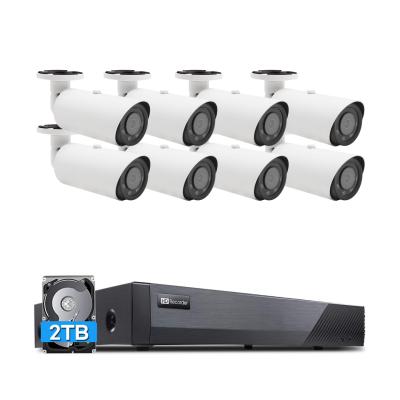 China Hot Light Outdoor NIGHT VISION UIN 5mp Poe Surveillance System 8 Channel H.265 Waterproof CCTV Camera With Voice Recording for sale