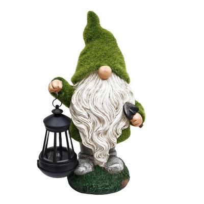 China EAGLEGIFTS Stocked 13 Inch Resin Christmas Solar Light Lawn Gnome Figurines Outdoor Garden Decorations for sale