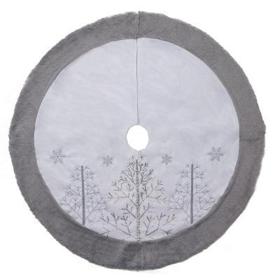 China EG Fabric 2021 36 Inch Christmas Tree Skirt Wholesale White Gray Home Decor Xmas for sale