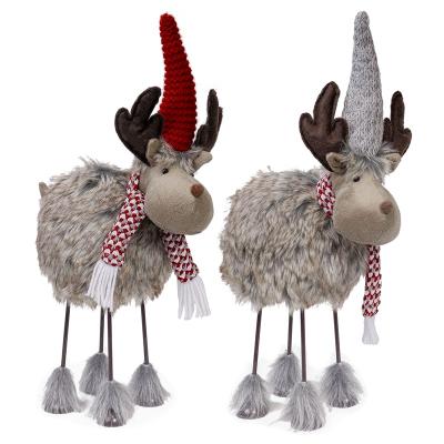 China 2021 Large Size Christmas Stretchy Home Decor Reindeer Plush Doll Table Cloth Ornaments EG for sale