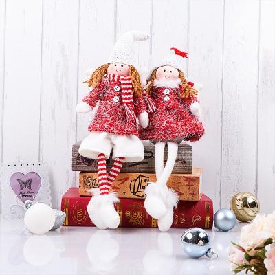 China Cloth EG 2021 Lovely Girl Sitting Stuffed Soft Toy Ornaments Christmas Home Decoration for sale