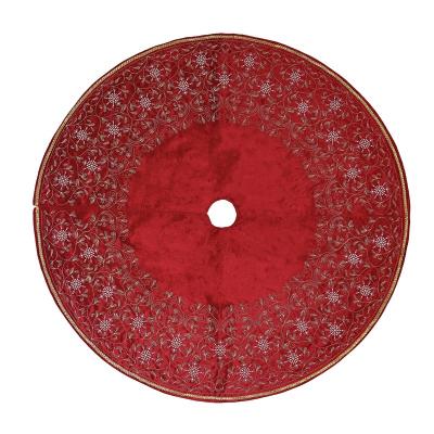 China EAGLEGIFTS fabric red and gold 122cm Christmas tree skirt ornament for sale