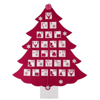 China Cloth Traditional Christmas Countdown Calendar Wall Hanging Drawstring Bag Advent Calendar EG for sale