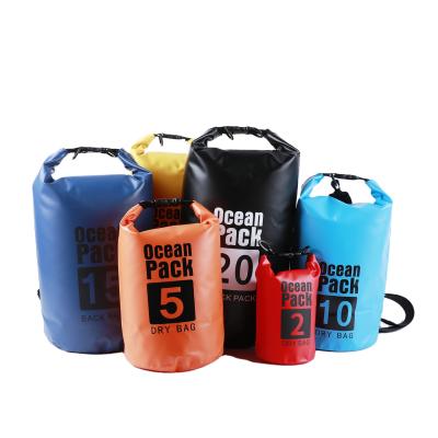 China Floating Dry Bag Waterproof Boating Hiking PVC Ocean Outdoor Pack Waterproof Dry Bag With Shoulder Straps for sale