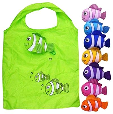 China Reusable Colorful Fish Shaped Lightweight Foldable Shopping Bag for sale