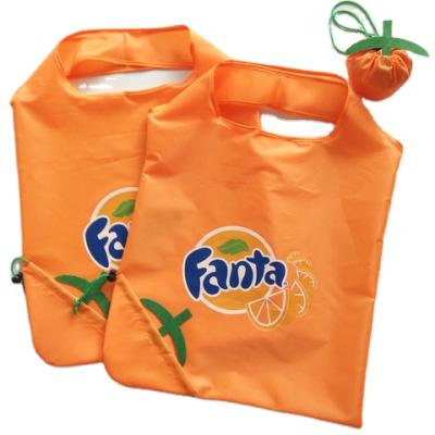 China Reusable orange shape portable cheap waterproof promotional foldable shopping bag for sale