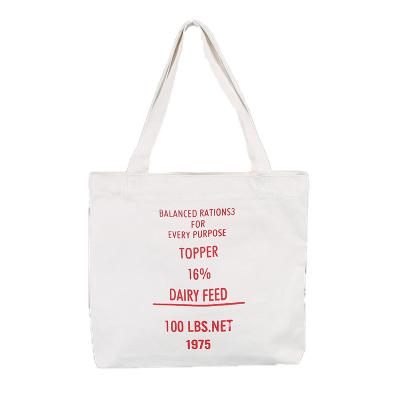 China Reusable natural raw white canvas bag and canvas cotton tote bag with customer logo printed for sale