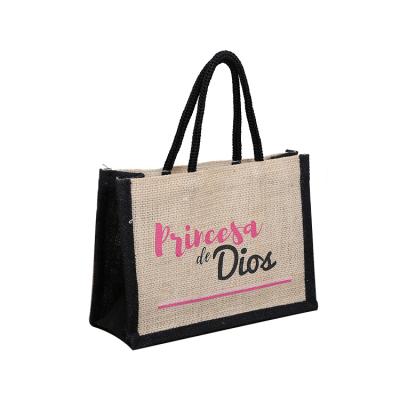 China Reusable Customize Promotional Reusable Eco Friendly Burlap Tote Bag Burlap Shopping Handbag for sale