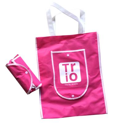 China Reusable/Folding Tote Bag Promotional Custom Foldable Shopping Top With Button Closure Non Woven Reusable Folding Tote Bag for sale