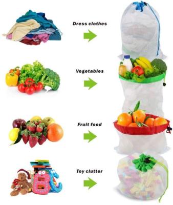 China Cobest Reusable Reusable Organic Cotton Produce Bags Set For Grocery Fruit Vegetable Cotton Mesh Laundry Bag Washable for sale