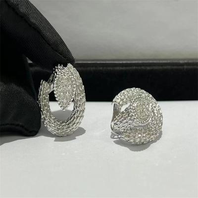 中国 丸切りの18k 白金 ダイヤの耳飾り 1.0ct ヘビのボヘム耳飾り 販売のため