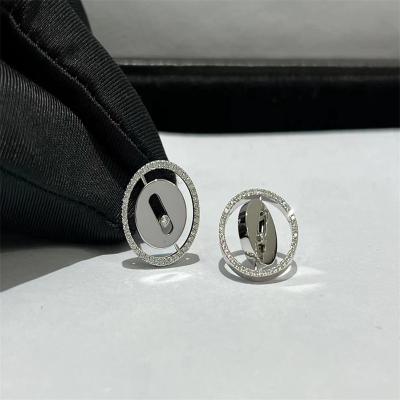 China Custom 18k White Gold Diamond Earrings AU750 Gold Diamond Earrings For Women for sale