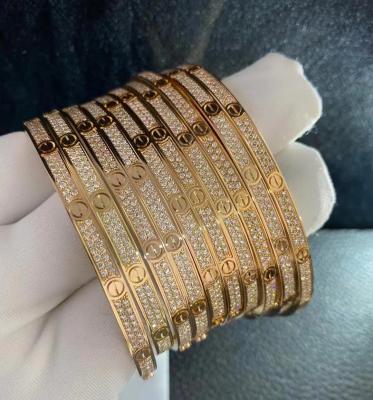 China high brand Custom Jewelry China factory Cartier Full Diamond Love Bracelet 18k Gold Bracelet Jewelry for sale