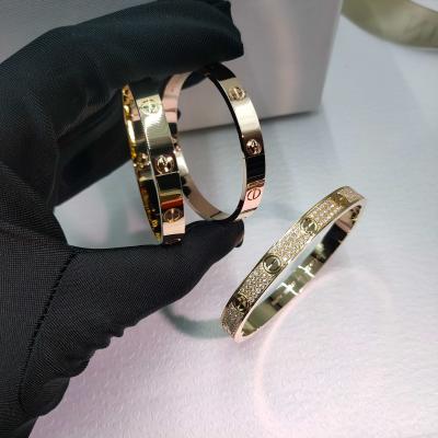 China Hong Kong Gold Love Bracelet 18K Yellow Gold For Jewelry Factory Manufacturer for sale