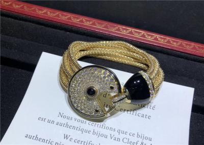 China Cartier Jewelry18K Yellow Gold Amulette de Cartier Diamond Bracelet with Onyx & Black Lacquer Large Model for sale